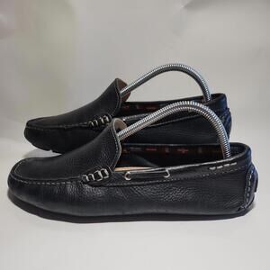 14th & UNION BLACK Learger Men's Moccasin Driving Slip-On Nautical Shoes Sz. 8.5